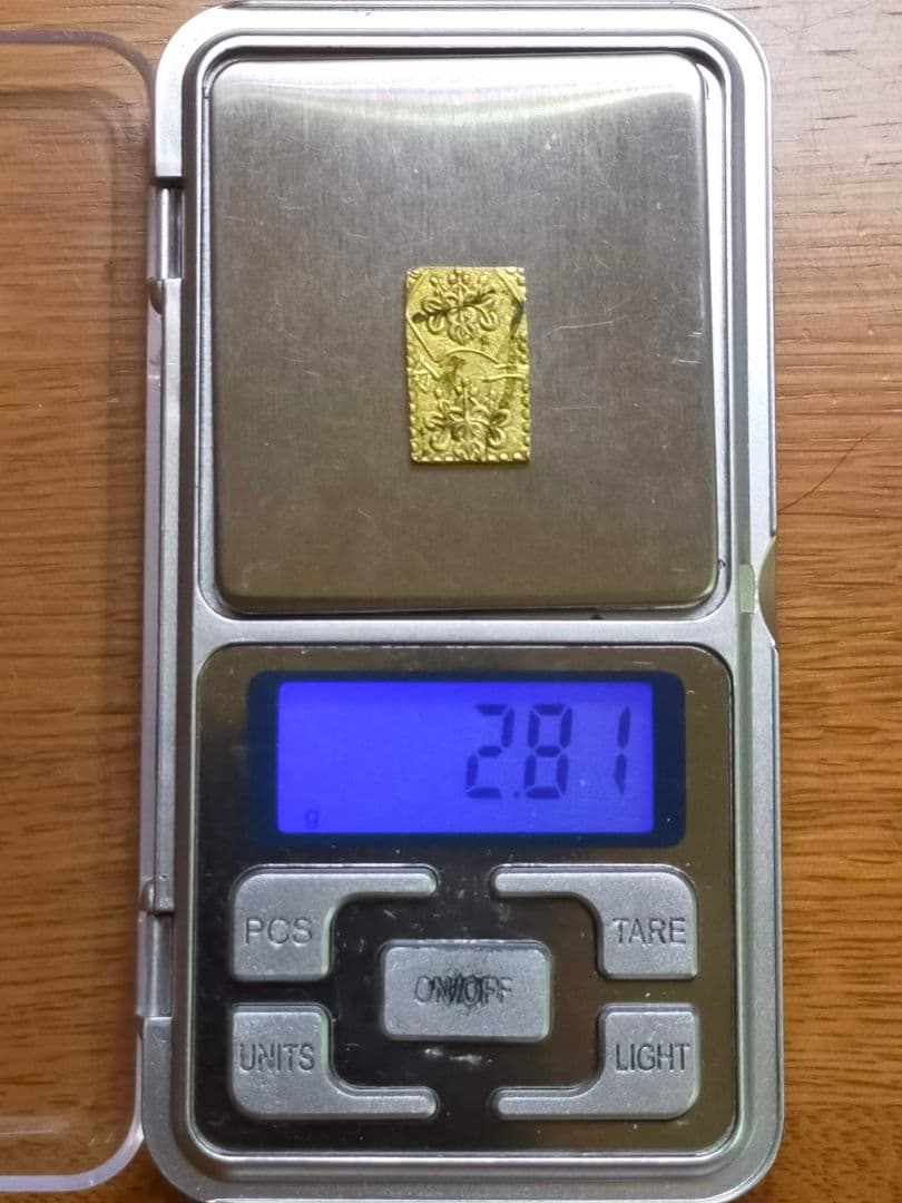 古銭　明治二分判金　別座　銀台?