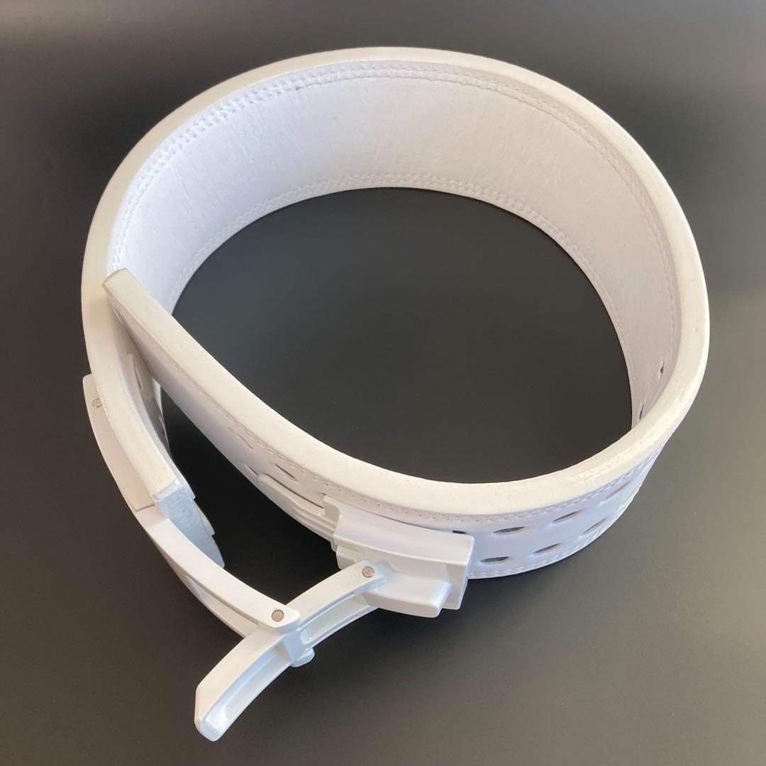 本革13ミリ パワーベルト レバーアクション XLサイズ 可変式 ALLホワイト