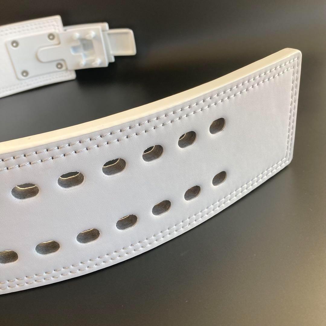 本革13ミリ パワーベルト レバーアクション XLサイズ 可変式 ALLホワイト