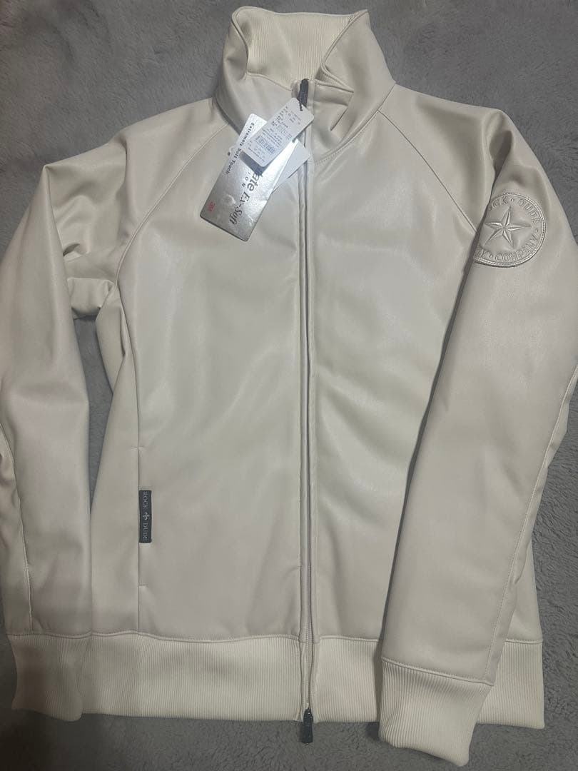 新品未使用ロックデュード　ダンスウィズドラゴン ゴルフホワイト合成皮革ジャケット