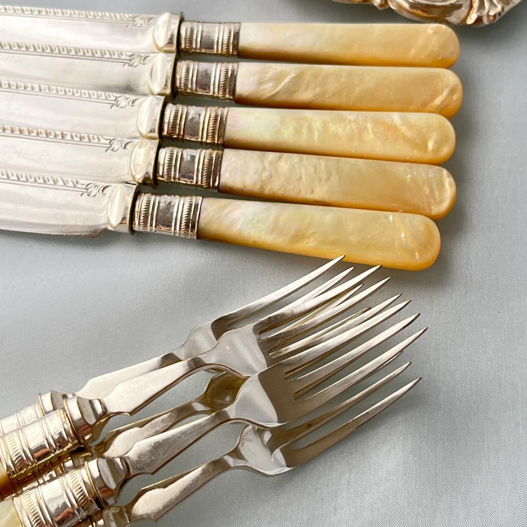 【John Sanderson & Son Ltd】【白蝶貝】パストリーセット