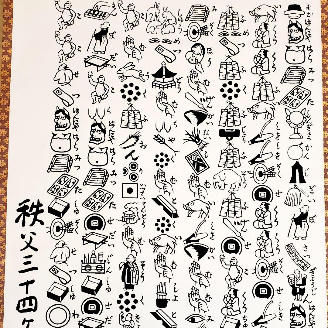 秩父三十四ヶ所巡拝記念　般若絵心経　掛け軸　希少