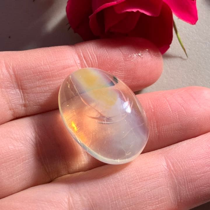 珍品！エッグインオパール29.64ct磨き石/鉱物標本