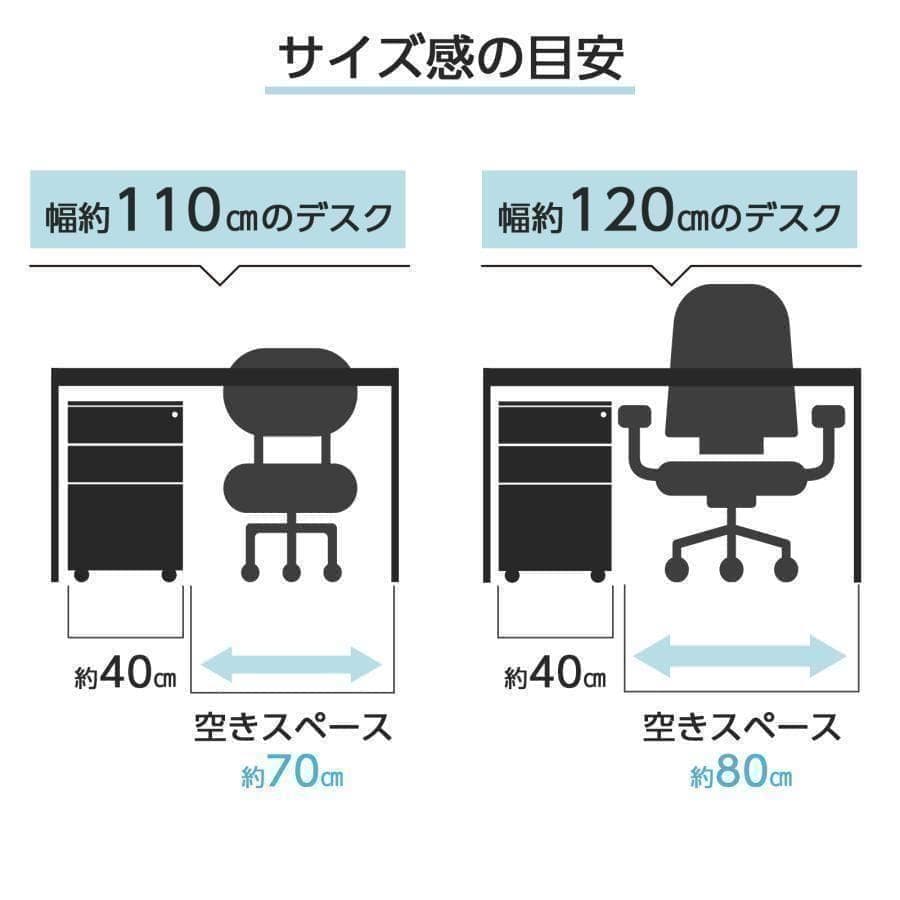 未使用中古 オフィスワゴン幅40 鍵付き 完成品 3段 キャスター付き　ホワイト