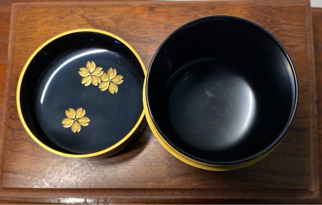 【茶道具】蒼雲造　夜桜蒔絵利休棗（共箱）