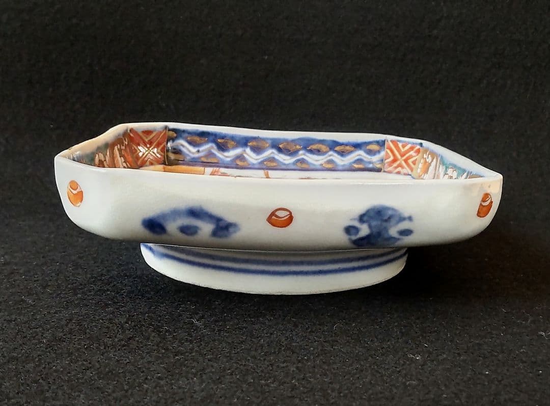 色絵　隅入角皿　5枚