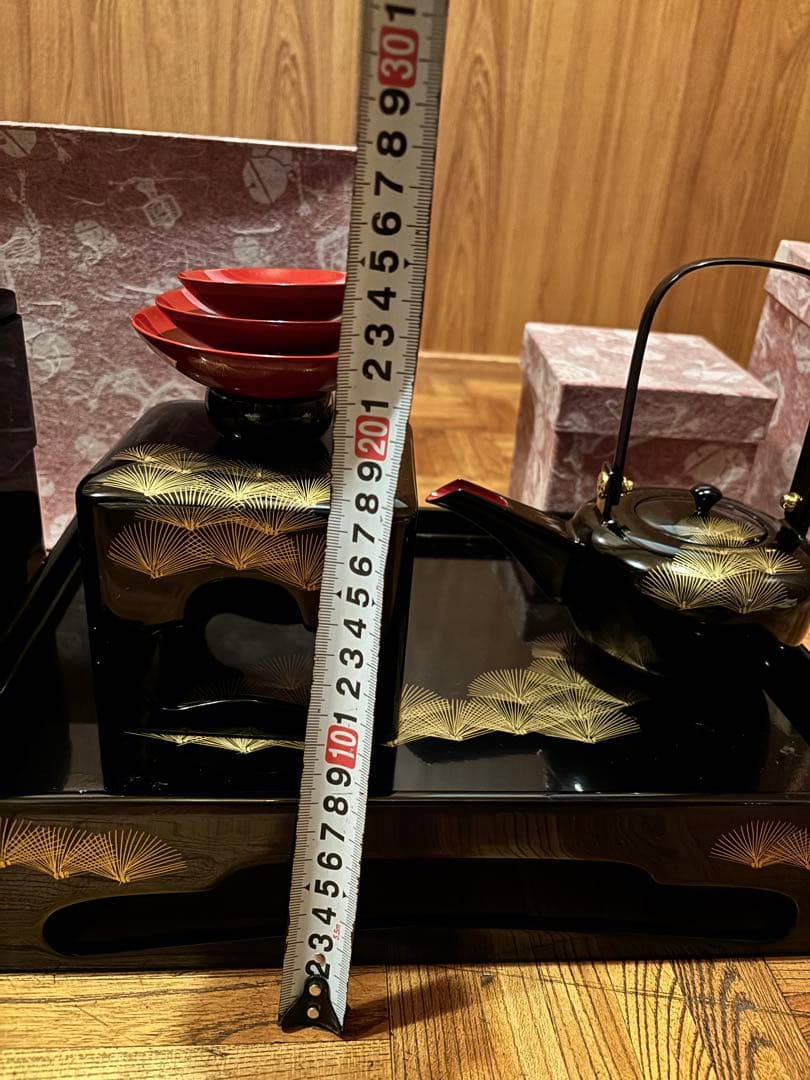 T*o様 会津塗り　漆塗り重箱・茶器セット