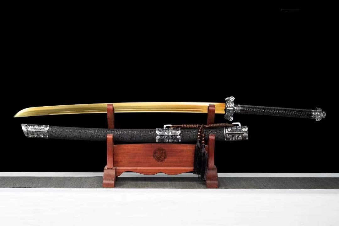 『刺繍春刀——金セミ』古兵器 武具　刀装具　日本刀　模造刀 居合刀 長尺