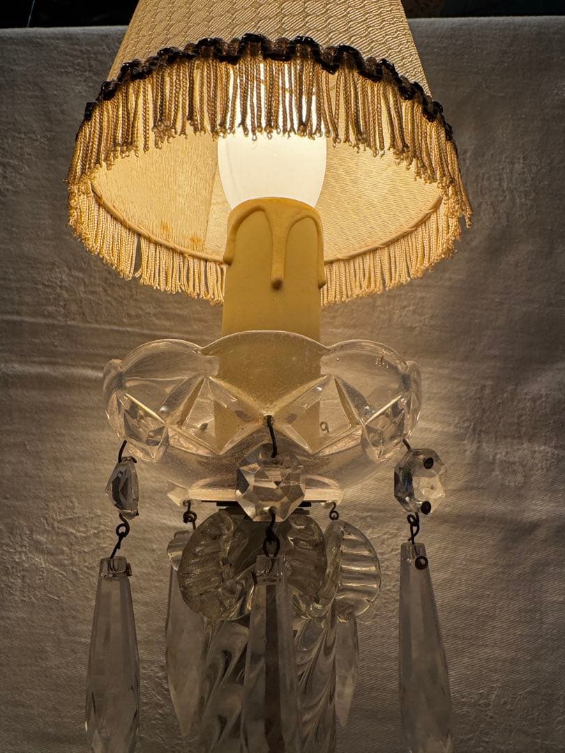 アンティーク　布シェードテーブルシャンデリア