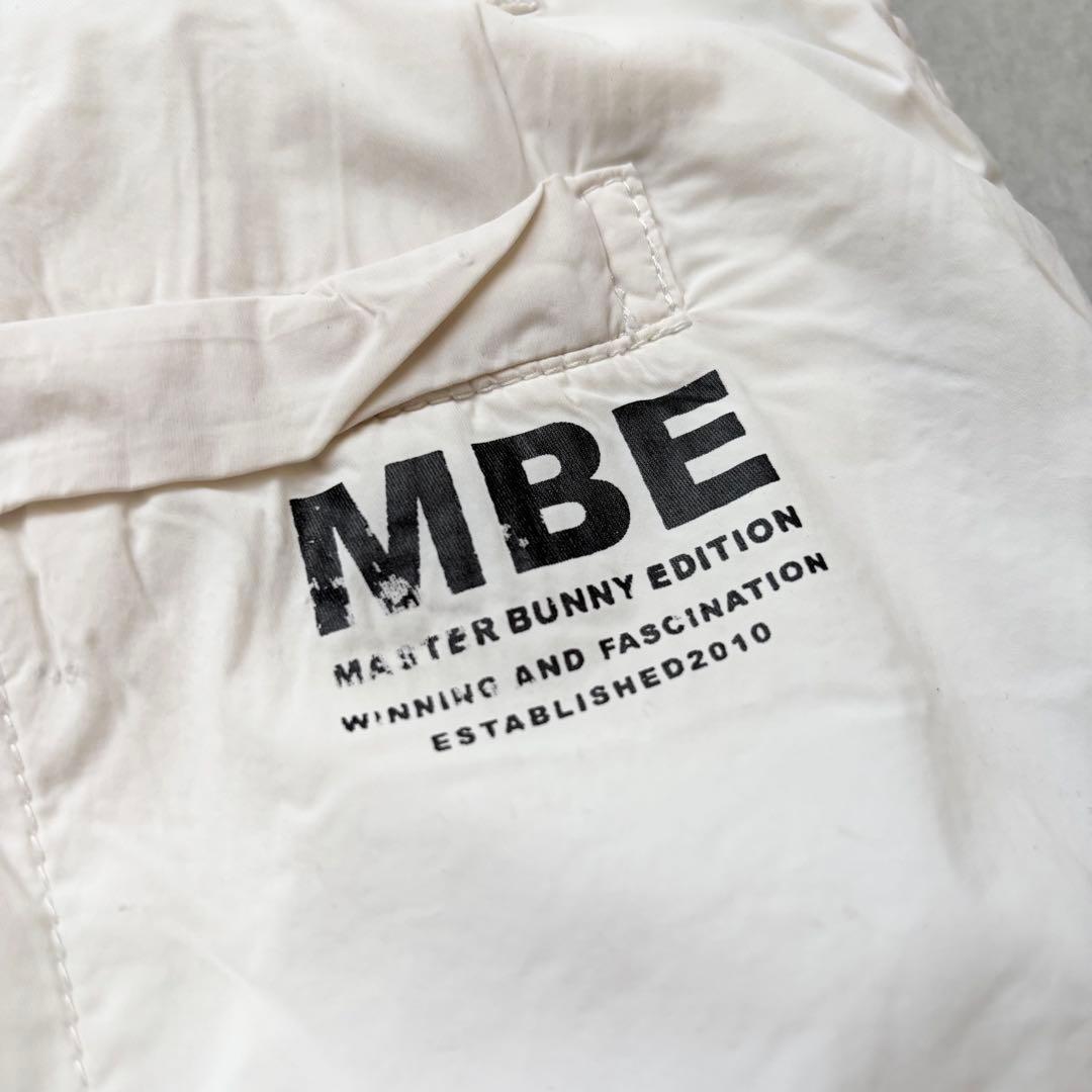MASTER BUNNY EDITION 蓄熱裏地 中綿ロングパンツ ロゴ 白