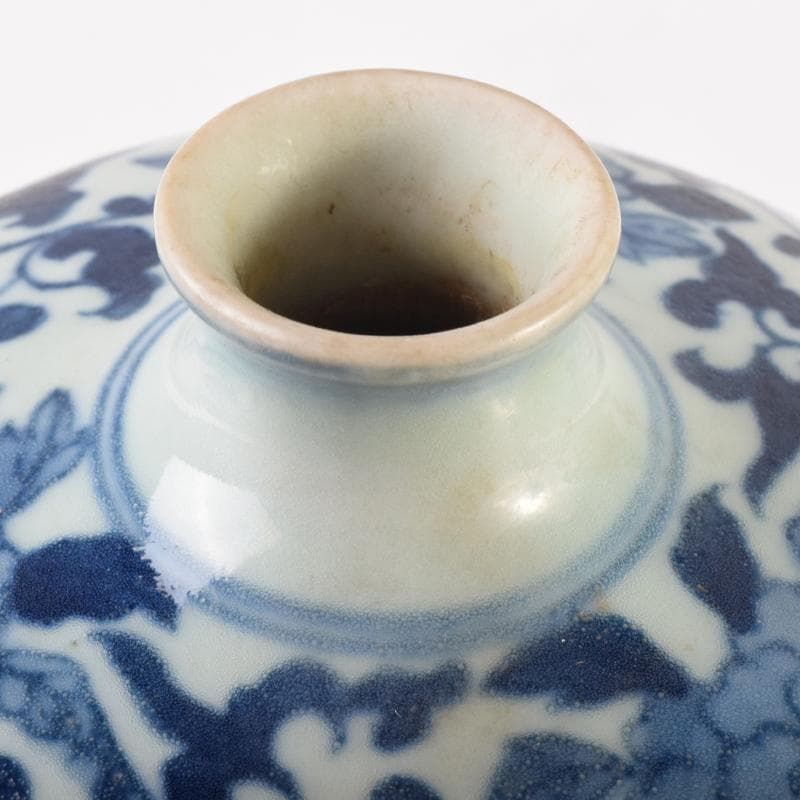 中国　青花　花卉雲龍鳳凰文　梅瓶　V　6953