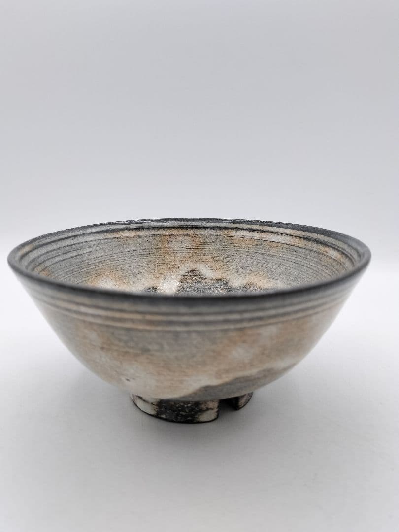 c698 数茶碗 9客 古萩 黄の瀬窯 木箱 茶道具 古物