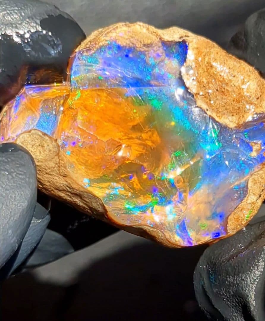 【79ct】エチオピア　オパール　原石　天然石　鉱物　標本　鉱石　ブルー