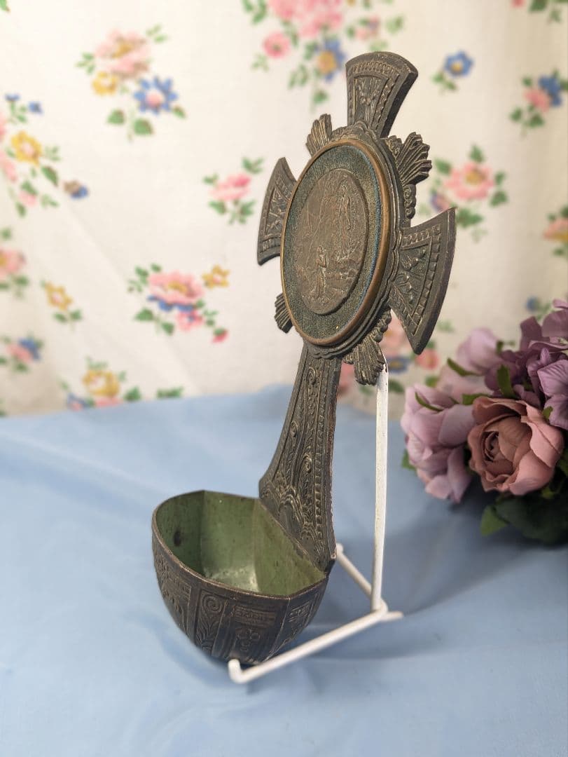 フランス アンティーク ルルドの泉 聖水盤 壁掛け