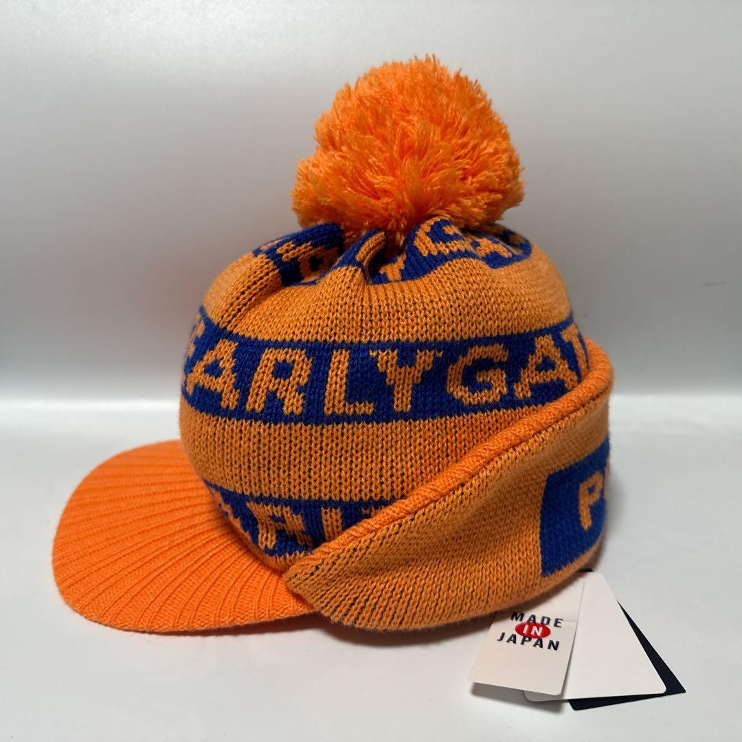 PEARLY GATES パーリーゲイツ 耳当て付き ボンボン付き ニット帽