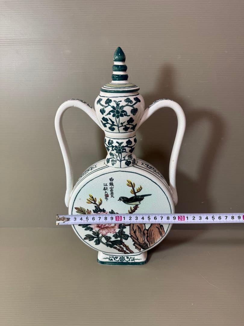 2714 中国骨董　花鳥文　壷　時代物