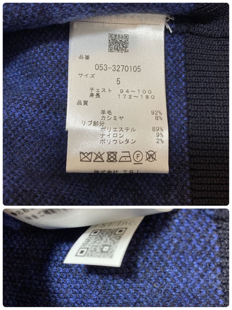 新品 パーリーゲイツ GOLF柄ジャガード ニット フーディ(5)サイズL/紺