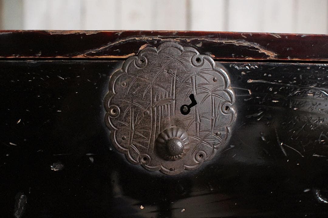 丸金具　庄内箪笥　2段　タンス　収納　古家具　古民家　時代家具