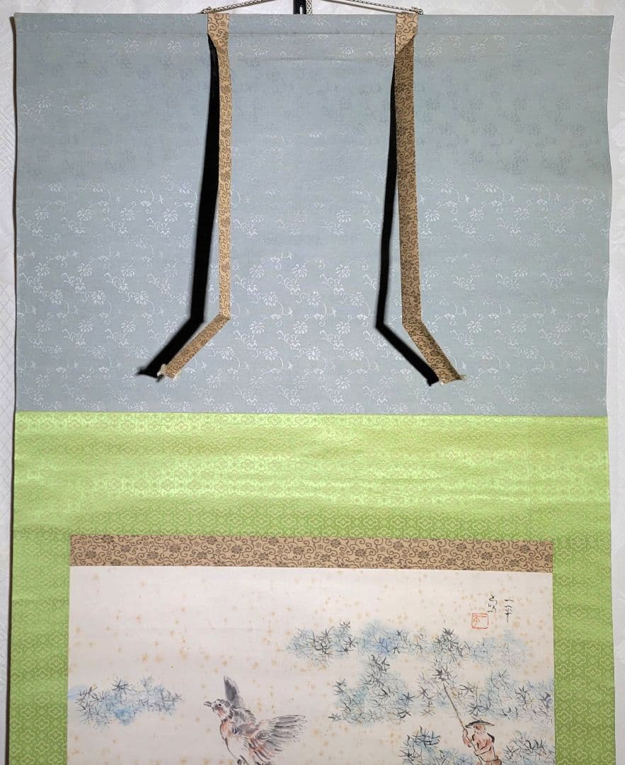 岡本一平　鳧　共箱　漫画家　岡本太郎の父　書画、骨董品、美術品