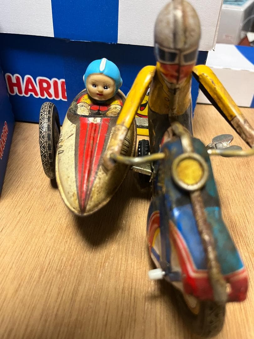 【初版】1960年代　ブリキサイドカー　動作確認済【キカイダー流用】