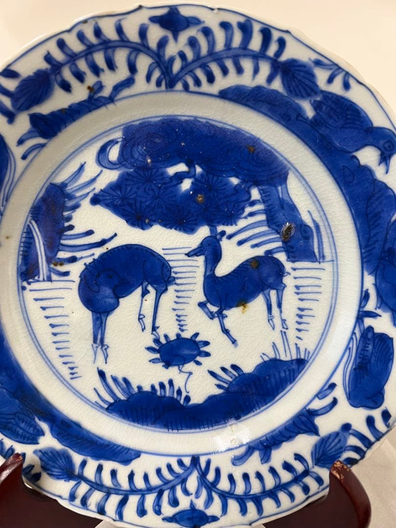 古美術　明時代　 嘉靖万暦年染付皿