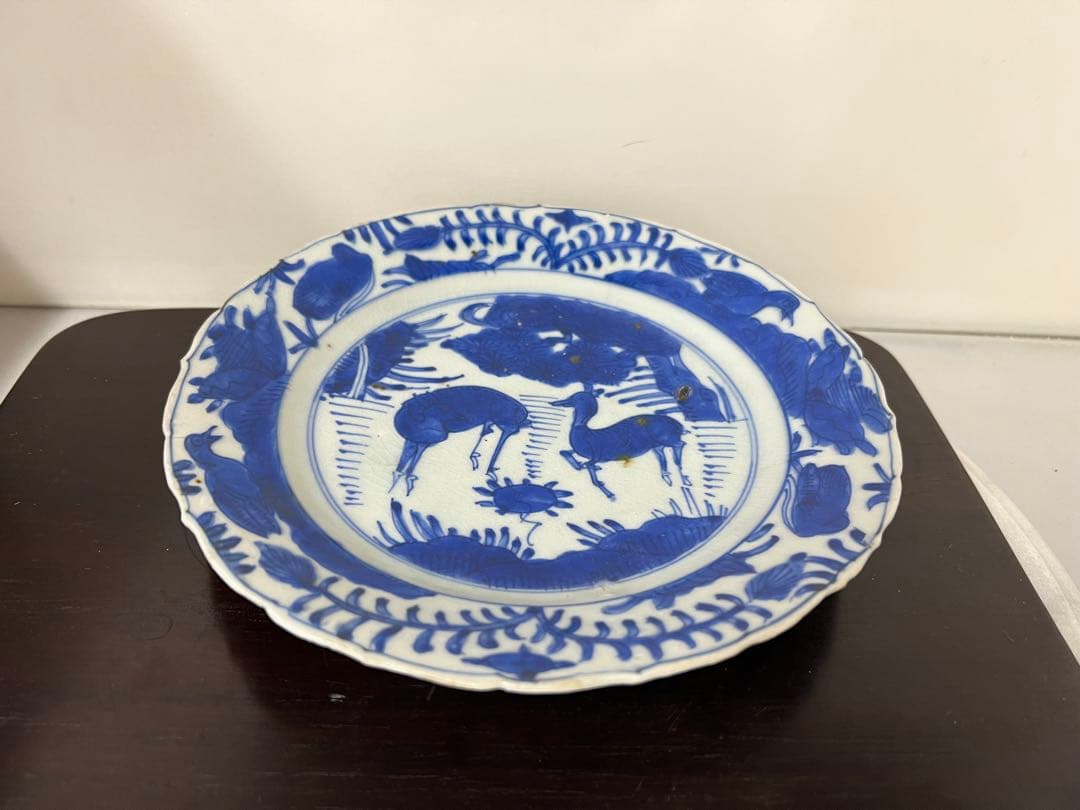 古美術　明時代　 嘉靖万暦年染付皿