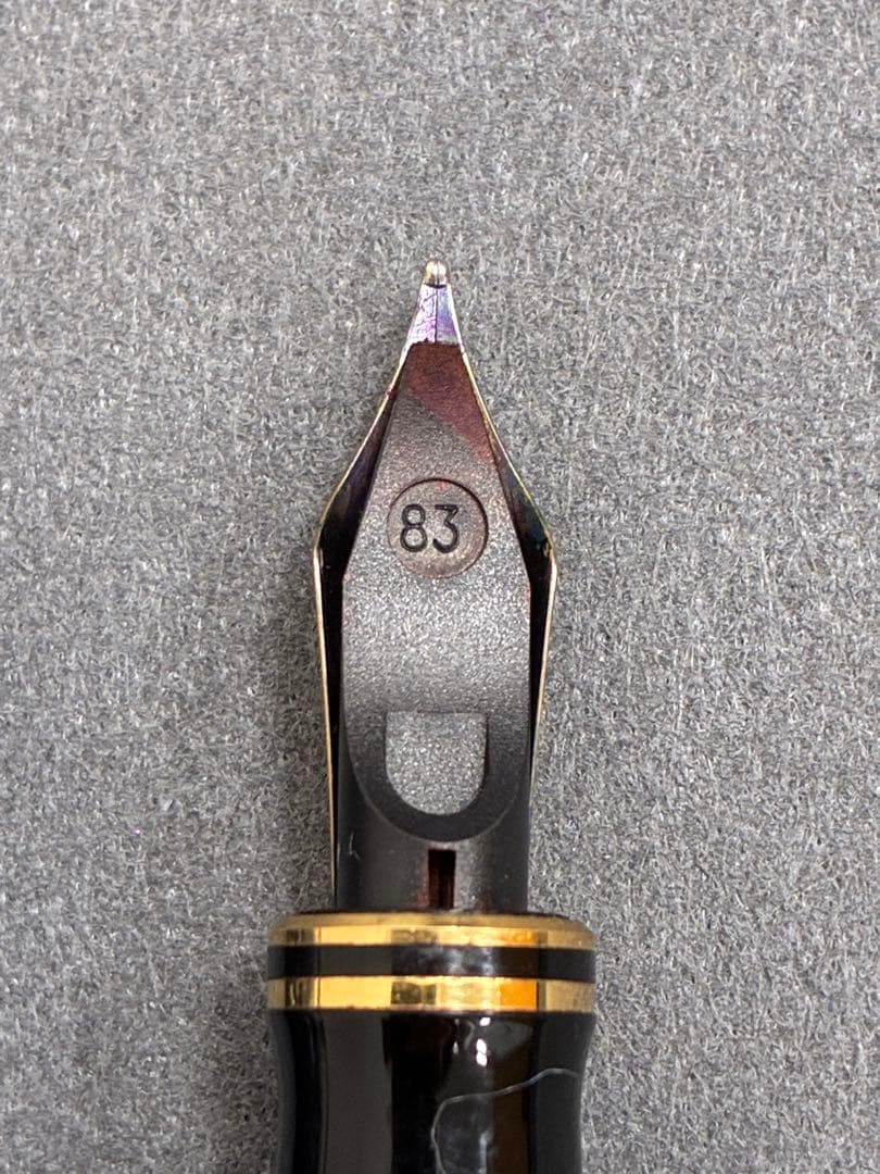 18ＫPARKER 青色と黒のマーブル模様 万年筆