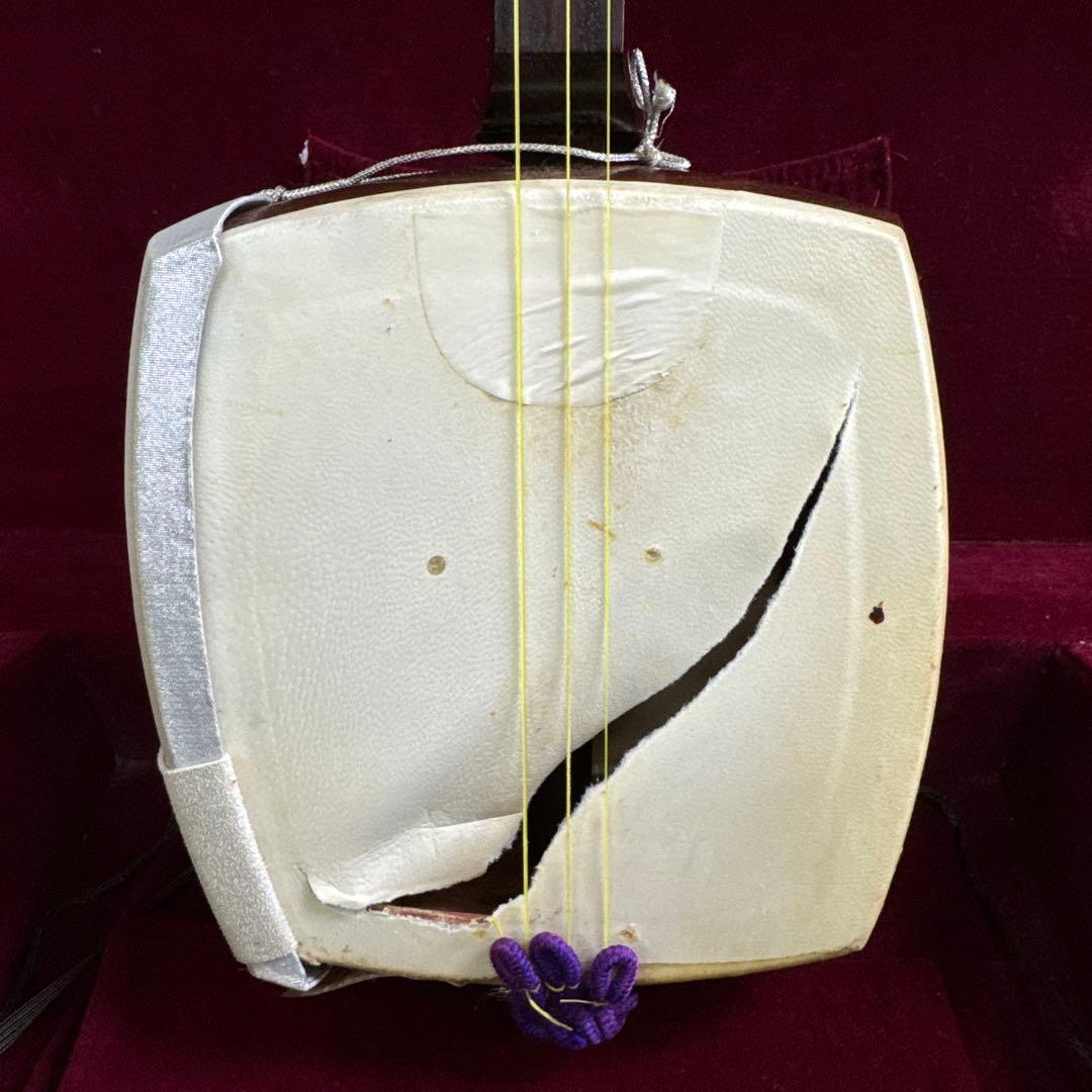三味線本体 白色 シルバー 紫色 ケース付き