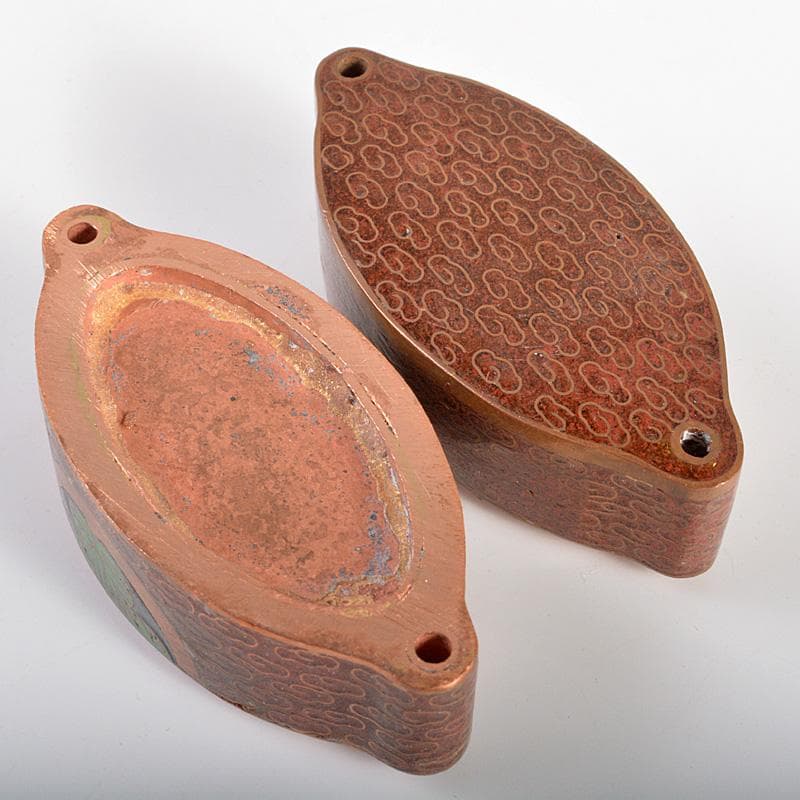 eyeknow74　時代提げ物　古七宝琺瑯彩　葵文印籠　N　6154