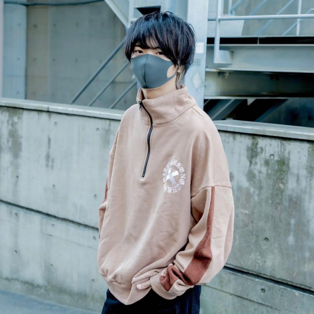 CHRONOIZM クロノイズム ハーフジップ スウェット　【ベージュ】