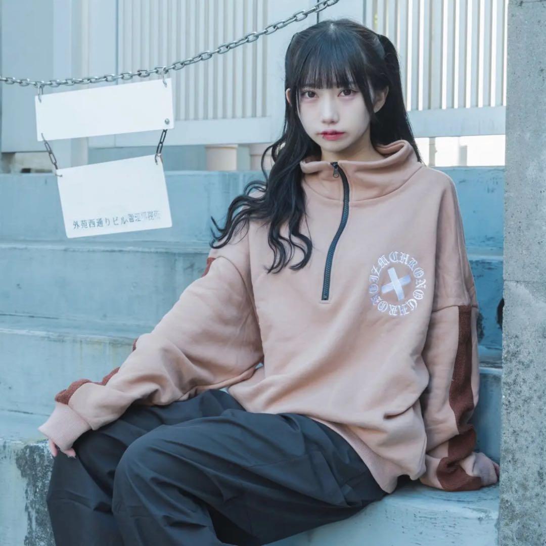 CHRONOIZM クロノイズム ハーフジップ スウェット　【ベージュ】