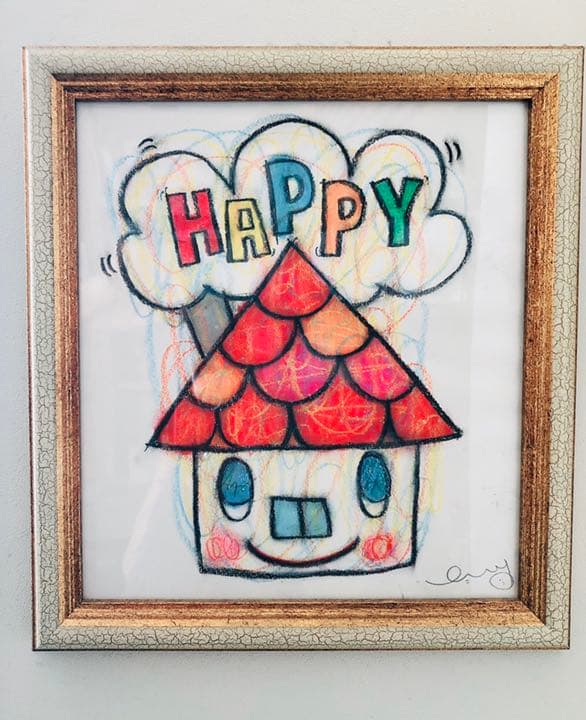 アリカワコウヘイさん　クレパス　原画　代表作　HAPPY HOUSE 家