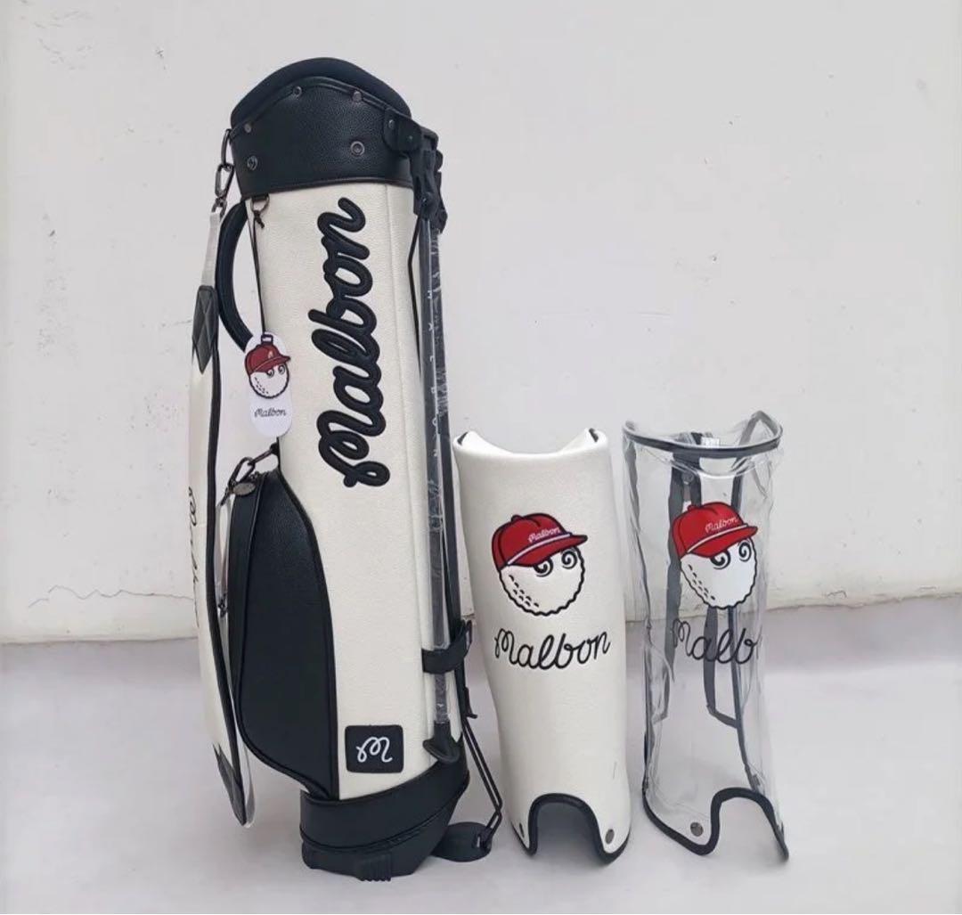 【即発送】マルボン ゴルフmalbon キャディバッグ 男女兼用3分割 ホワイト