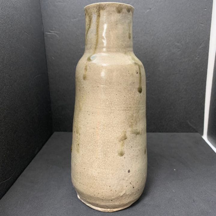 唐津焼　花入　花瓶　オブジェ　朝鮮唐津　唐津　流釉　時代　癒しグッズ