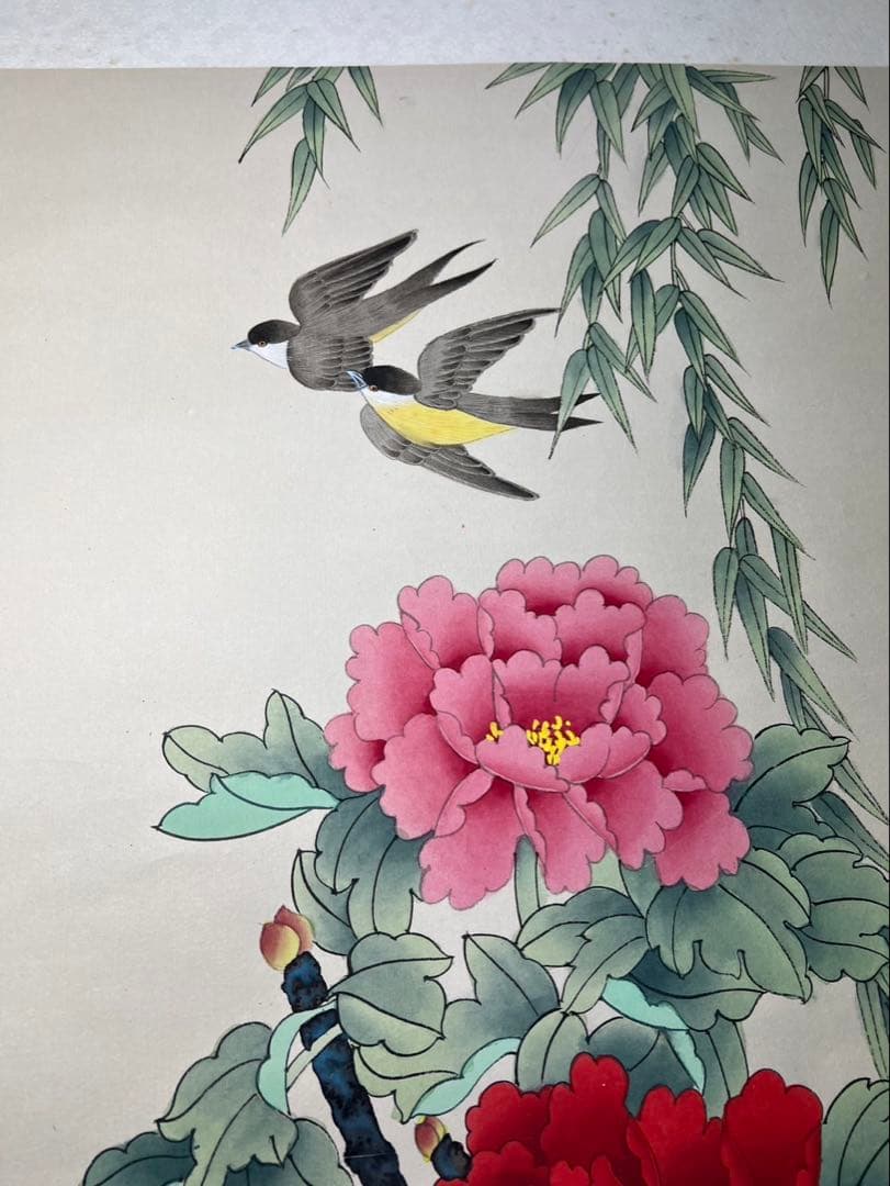 掛け軸　中国美術　牡丹