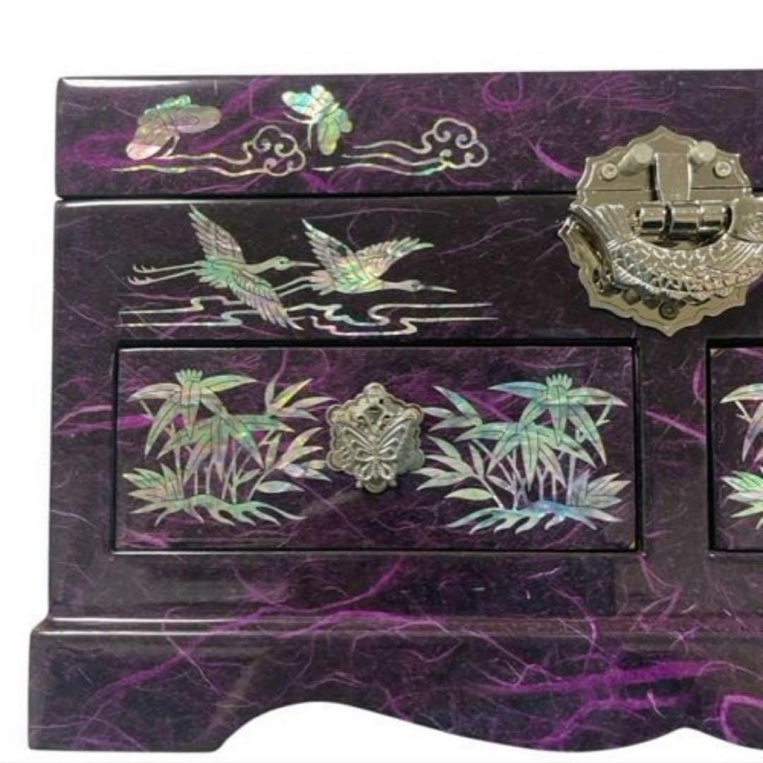 美しい✨ 韓国　螺鈿細工 漆器 小物入れ 宝石箱ジュエリーボックス伝統工芸
