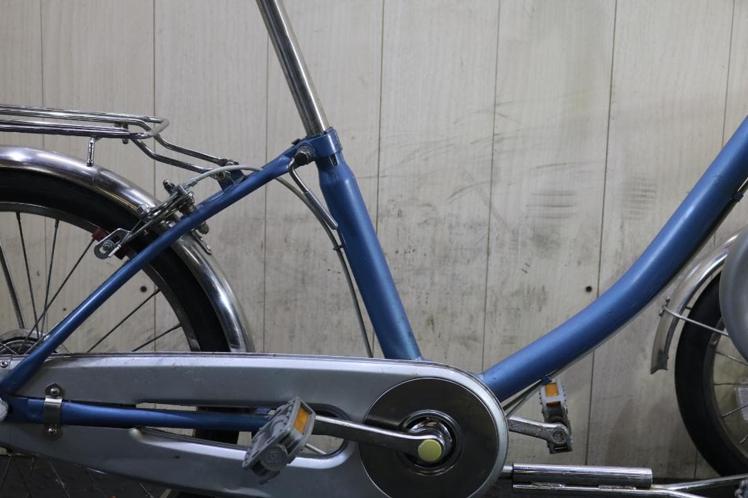 青い三輪シティサイクル 前カゴ付き