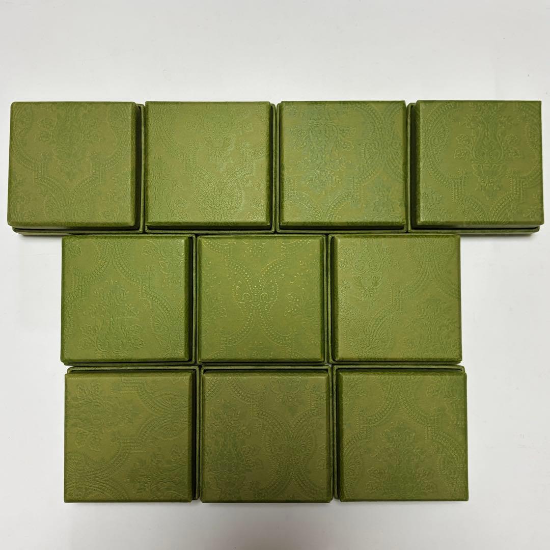美品　グッチ　保存袋　空箱　10個セット　アクセサリー入れ 現行品　緑　麻