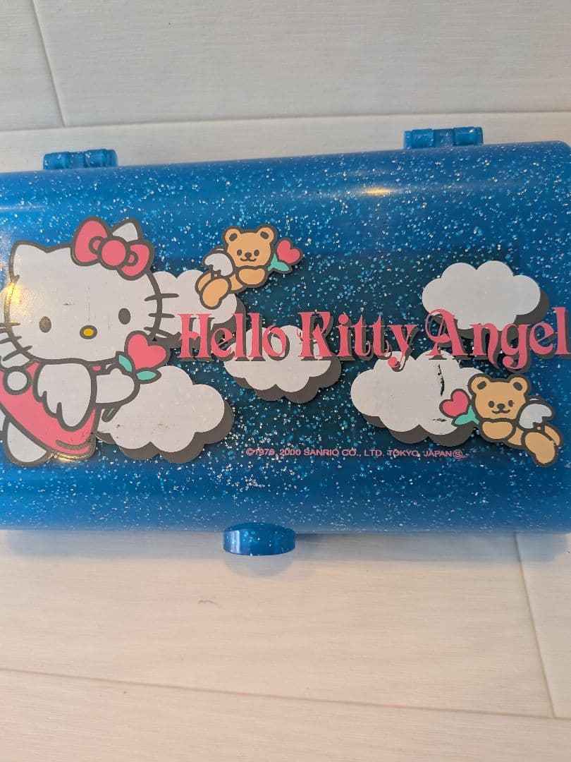 希少　ハローキティ　2段　ミラー付きBOX　収納　小物入れ　2000　エンジェル