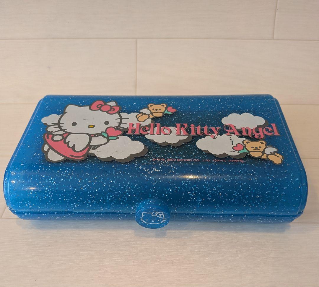 希少　ハローキティ　2段　ミラー付きBOX　収納　小物入れ　2000　エンジェル