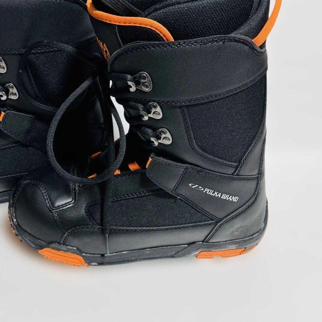 27.5cm POLKA GRAND スノーボードブーツ ブラック/オレンジ