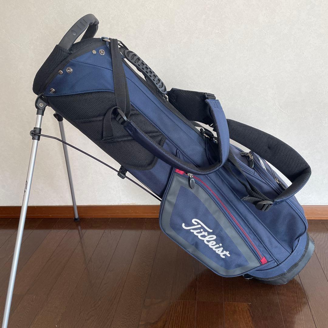 Titleist スタンド軽量キャディバック ネイビー /レッドキャディバッグ