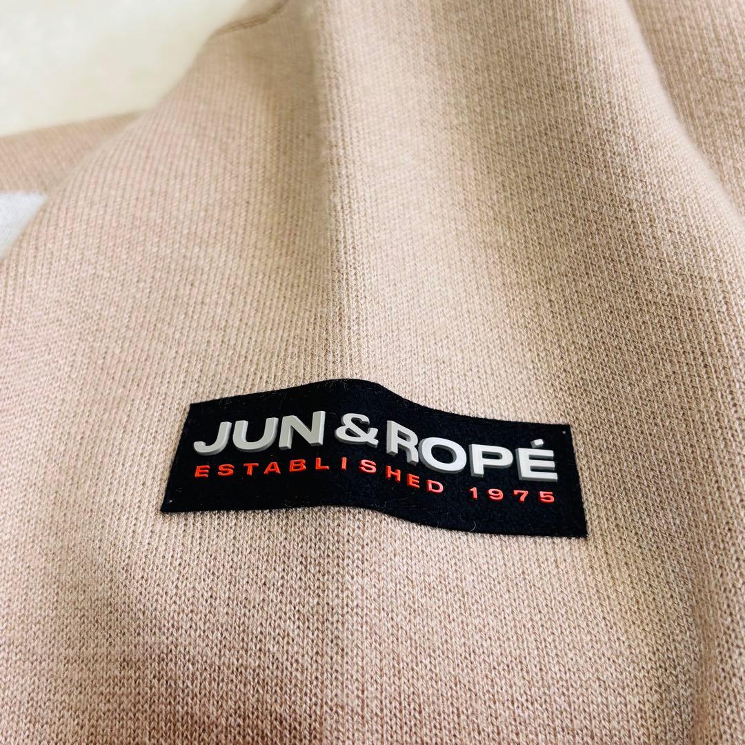 JUN&ROPE ロゴジャガードニット L ベージュ