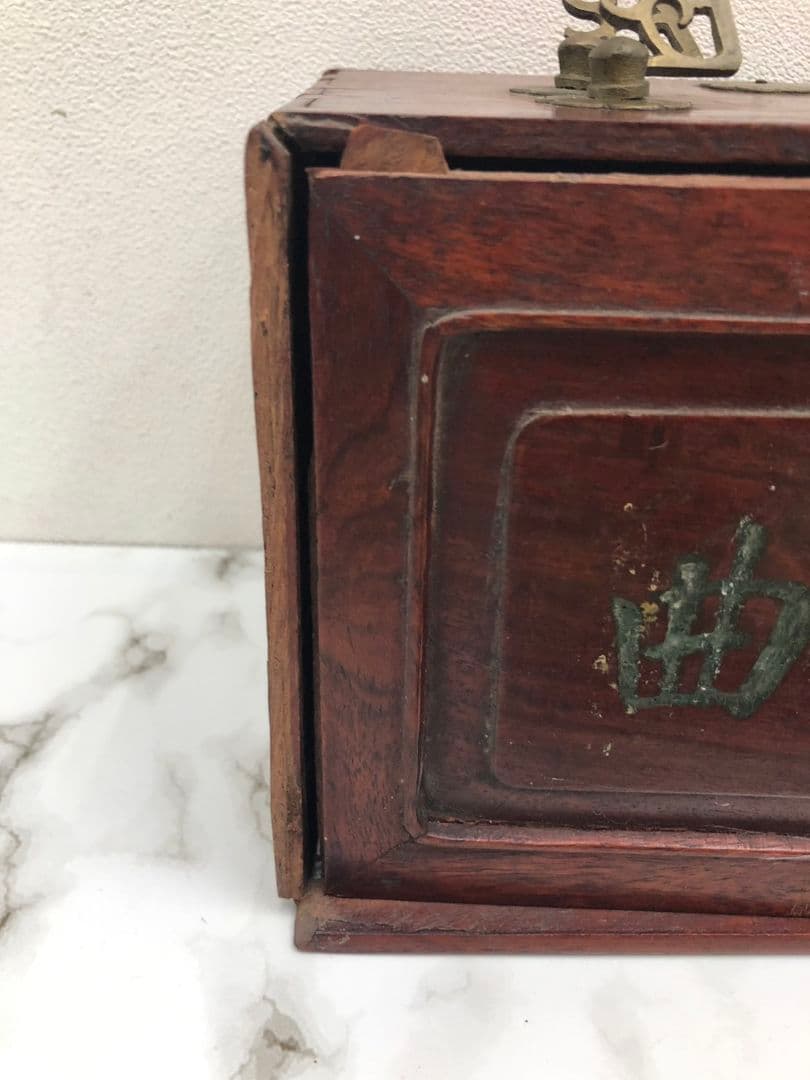 値下げ！麻雀牌　中国美術　唐木箱　背竹　骨牌　骨董品　アンティーク　年代物　希少