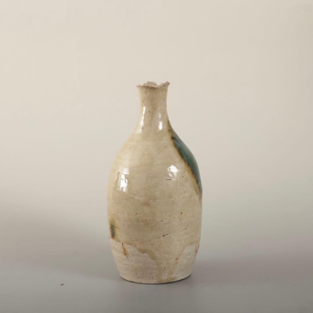 織部 黄瀬戸 美濃 緑釉掛け 徳利 古美術 古道具 酒器 アンティーク
