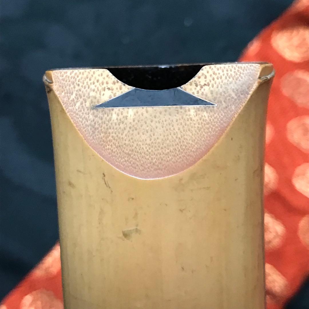 尺八 琴古流 在銘 中継ぎ緩み無し 歌口銀巻 籐巻き銀三線 音出し確認済み