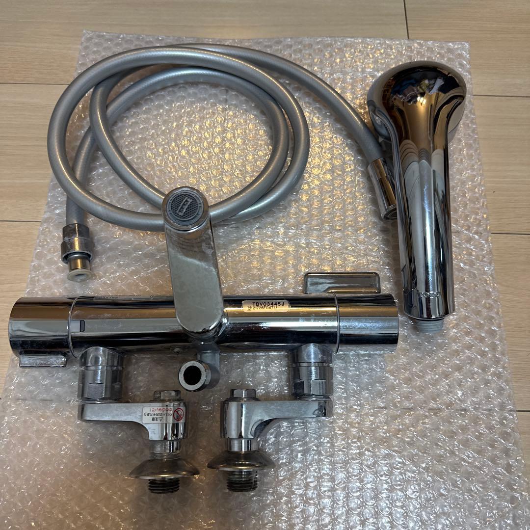 TOTOサーモスタット混合水栓 TBV03445J1 ワンダービート、ホース付き