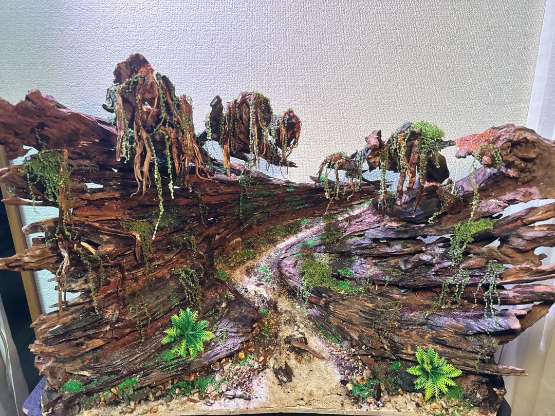 【マツヨシワールド】熟練職人手作り流木アクアスケープ 渓谷と浮遊雲群 手入れ不要