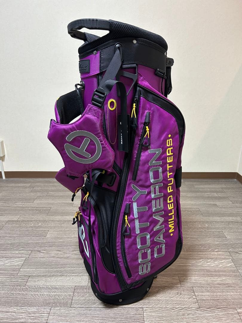 目立つ！美しいパープルカラーがゴルフ場で映えます！スタンド式キャディバック