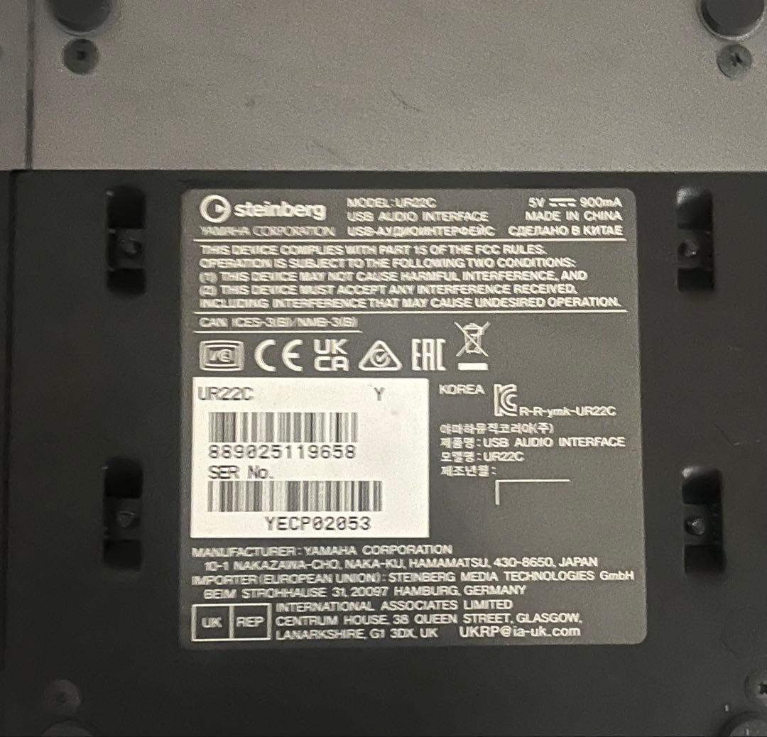 O*様 Steinberg ur22c USBオーディオインターフェース